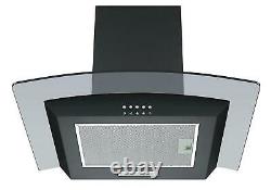 Cookology Black Single Electric Fan Oven, Ceramic Hob & Curved Glass Hood Pack