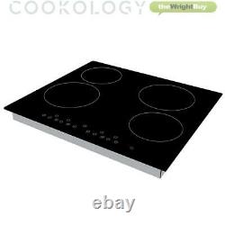 Cookology Black Single Electric Fan Oven, Touch Ceramic Hob & Visor Hood Pack