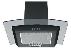 Cookology Black Single Fan Oven, Electric Plate Hob & Curved Glass Hood Pack
