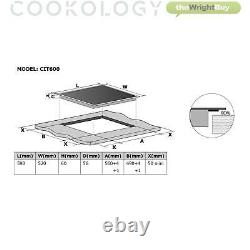 Cookology Fan Forced Oven, Induction Hob & 60cm Curved Glass Chimney Hood Pack