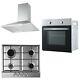Cookology Fan Forced Oven, Stainless Steel Gas Hob & 60cm Chimney Hood Pack