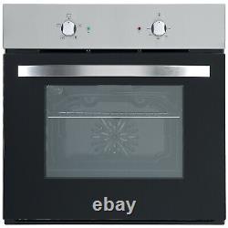 Cookology Fan Forced Oven, Stainless Steel Gas Hob & 60cm Curved Glass Hood Pack