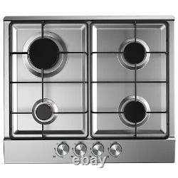 Cookology Single Electric Fan Forced Oven & 60cm Stainless Steel Gas Hob Pack