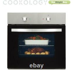 Cookology Single Electric Fan Forced Oven & Stainless Steel Solid Plate Hob Pack