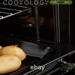 Cookology Single Electric Fan Forced Oven & Stainless Steel Solid Plate Hob Pack