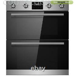 Cookology Stainless Steel Built-under Double Oven, Ceramic Hob, Cooker Hood Pack