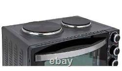 Cookworks 2500W 28L All-In-One Mini Oven With 2 Hob Black 8935665
