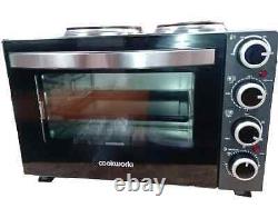 Cookworks 2500W 28L All-In-One Mini Oven With 2 Hob Black 8935665