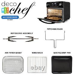 Deco Chef 24QT Stainless Steel Countertop Air Fryer Oven, Black