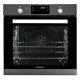 Electriq 78l Dark Grey Steel Pyrolytic Self-cleaning Electric Single Oven Supp