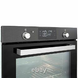 ElectriQ 78L Dark Grey Steel Pyrolytic Self-cleaning Electric Single Oven supp