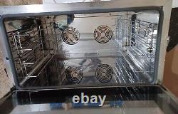 Electric convection/steam oven, 4 trays stainless steel, blue