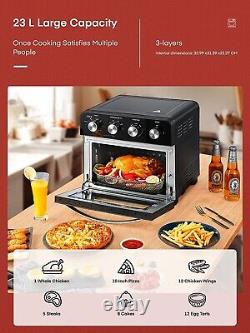 FOHERE Air Fryer Oven + Rotisserie Mini 23L Convection Oven 1700W Countertop