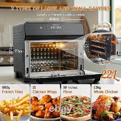 HYSapientia 22L Dual Zone Air Fryer Oven With Rotisserie Large Convection Oven