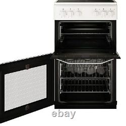 Hotpoint 50cm Double Cavity Electric Cooker with Ceramic Hob White