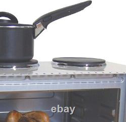 Igenix IG7145 Mini Oven with Double Hotplate Hob & Baking Tray 45L 1500w White