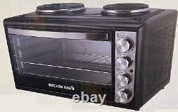 Kitchen Genie 28L 3100W Electric Oven With Hot Plates Black 540734