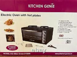 Kitchen Genie Electric Table Top Compact Oven 28L With Double Hot Plates 3100W