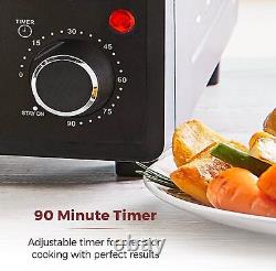 Mini Electric Oven Tower T14045 42L with Hot Plates 90 Min Timer in Black