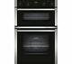 Neff U1ace5hn0b Electric Built In Double Oven Black And Stainless Steel Fa9505