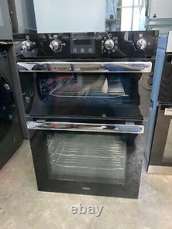 New Belling BI902MFCT Double Built In Integrated Electric Oven Black