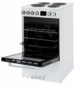New World NWLS50SEW Free Standing 50cm 4 Hob Single Electric Cooker White