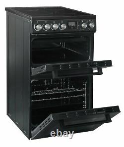 New World NWLS50TEB Free Standing 50cm 4 Hob Double Electric Cooker Black