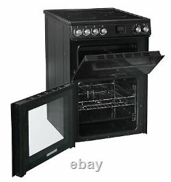 New World NWLS60DEB Free Standing 60cm 4 Hob Double Electric Cooker Black
