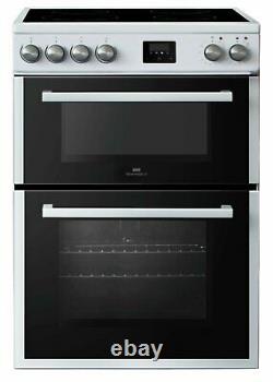 New World NWLS60DEW Free Standing 60cm 4 Hob Double Electric Cooker White