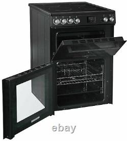 New World NWLS60TEB Free Standing 60cm 4 Hob Double Electric Cooker Black