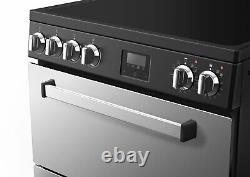 New World Nevis NWNV60CSS 60cm 4 Hob Double Electric Cooker S/Steel