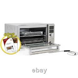 NuWave Toaster Oven/ Air Fryer 1800 W 4-Slice Stainless Steel 12-Presets Probe