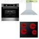 Oven Hob Hood Pack By Cookology Fan Oven, Touch Control Ceramic Hob, Cooker Hood