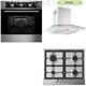 Oven Pack Cookology Built-in Electric Fan Oven, Cast-iron Gas Hob & Curved Hood