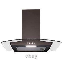 SIA 60cm Black 71L Single Fan Oven, 4 Zone Induction Hob & Curved Cooker Hood