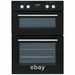 SIA 60cm Black Built In Double Oven And 70cm 5 Burner Stainless Steel Gas Hob