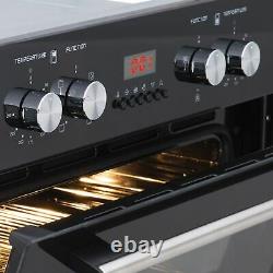 SIA 60cm Black Double Built In Oven And Stainless Steel 70cm 5 Burner Gas Hob