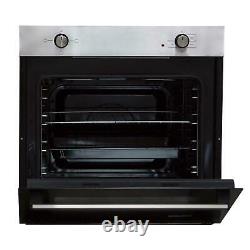 SIA 60cm Stainless Steel Built In 75L Electric Single Oven & 4 Zone Ceramic Hob