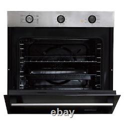 SIA 60cm Stainless Steel Built In Electric Single Fan Oven & 4 Zone Plate Hob