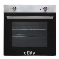 SIA 60cm Stainless Steel Built In Electric Single Oven & 4 Zone Solid Plate Hob