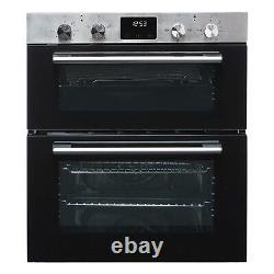 SIA 60cm Stainless Steel Built Under Double Electric Oven & 4 Gas Burner Hob