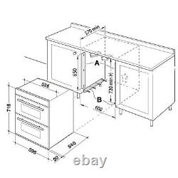 SIA 60cm Stainless Steel Built Under Double Electric Oven & 4 Gas Burner Hob