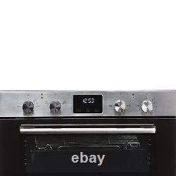 SIA 60cm Stainless Steel Built Under Double Electric Oven & 4 Gas Burner Hob