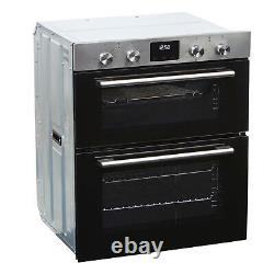 SIA 60cm Stainless Steel Built Under Double Electric Oven & 4 Gas Burner Hob