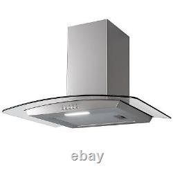 SIA 60cm Stainless Steel Digital Single Oven, 4 Zone Ceramic Hob & Curved Hood