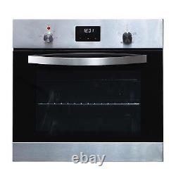 SIA 60cm Stainless Steel Digital Single Oven, 4 Zone Induction Hob & Curved Hood