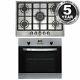 Sia 60cm Stainless Steel Electric Single True Fan Oven And 70cm Gas 5 Burner Hob
