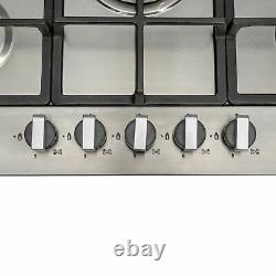 SIA 60cm Stainless Steel Electric Single True Fan Oven And 70cm Gas 5 Burner Hob