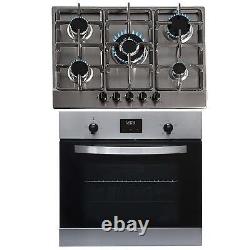 SIA 60cm Stainless Steel Electric True Fan Single Oven And 70cm 5 Burner Gas Hob