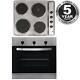 Sia 60cm Stainless Steel Single Electric True Fan Oven & 4 Zone Electric Hob